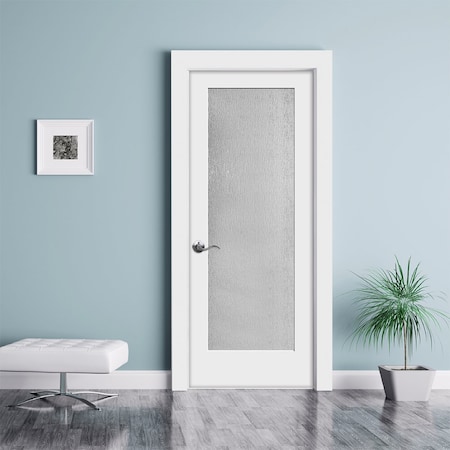 Codel Doors 36" x 80" Primed 1-Lite Interior French Slab Door with Rain Tempered Glass 3068pri1501RAIT